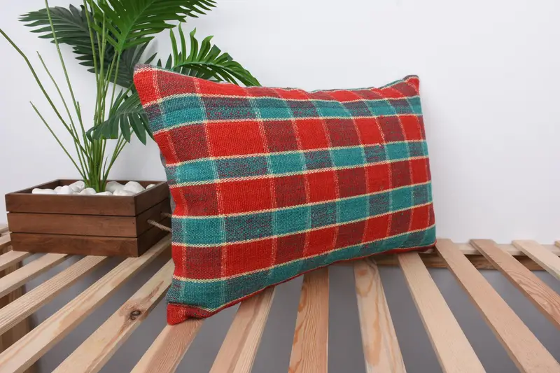 Bolster Pillow, Throw Kilim Pillow, Tapestry Cushion Case, 16x24 Red Cushion Case, Outdoor Pillow, Kilim Pillow Cover, Pillow Cover, Antique Pillows - 4