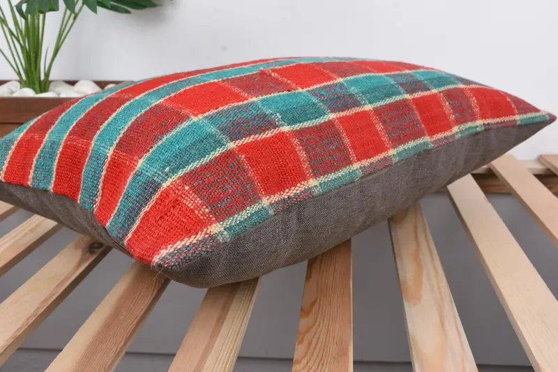 Bolster Pillow, Throw Kilim Pillow, Tapestry Cushion Case, 16x24 Red Cushion Case, Outdoor Pillow, Kilim Pillow Cover, Pillow Cover, Antique Pillows - 6
