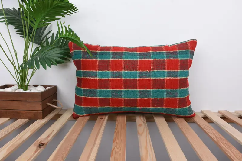 Bolster Pillow, Throw Kilim Pillow, Tapestry Cushion Case, 16x24 Red Cushion Case, Outdoor Pillow, Kilim Pillow Cover, Pillow Cover, Antique Pillows - 1