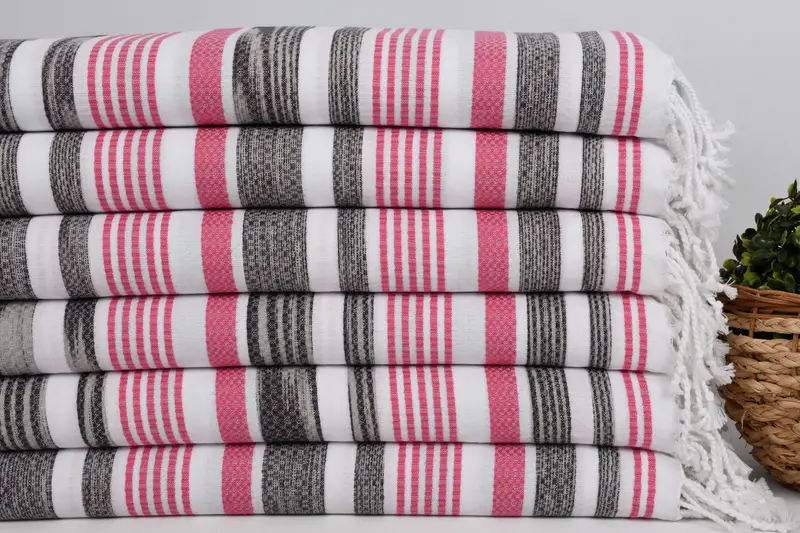 Turkish beach towel, Bachelorette Gifts, Summer Towel, Grandma Gift, Large Beach Towel Personalized, 70x40 Cotton Striped Towel, Large Turkish Towel - 2