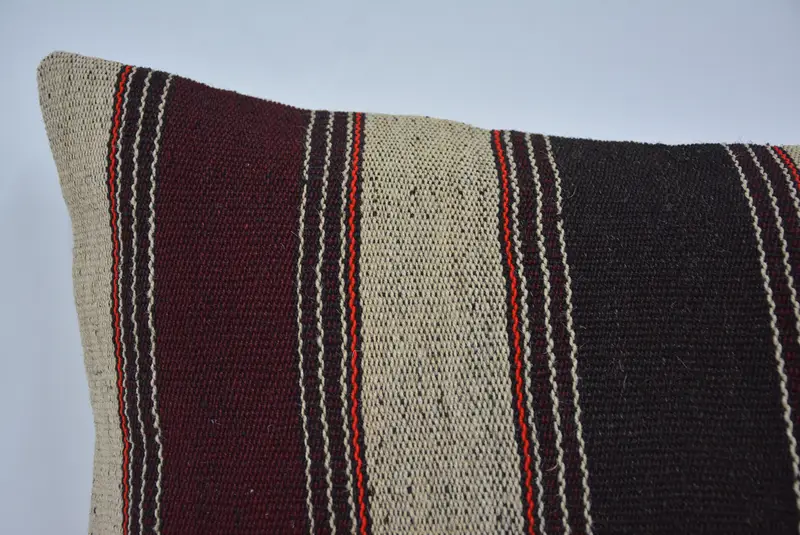 Home Decor Pillow, Vintage Kilim Throw Pillow, Accent Throw Cushion Case, Cushion Case, 16x24 Beige Cushion, Ethnical Kilim Rug Pillow - 2