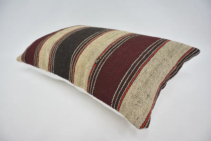 Home Decor Pillow, Vintage Kilim Throw Pillow, Accent Throw Cushion Case, Cushion Case, 16x24 Beige Cushion, Ethnical Kilim Rug Pillow - 6