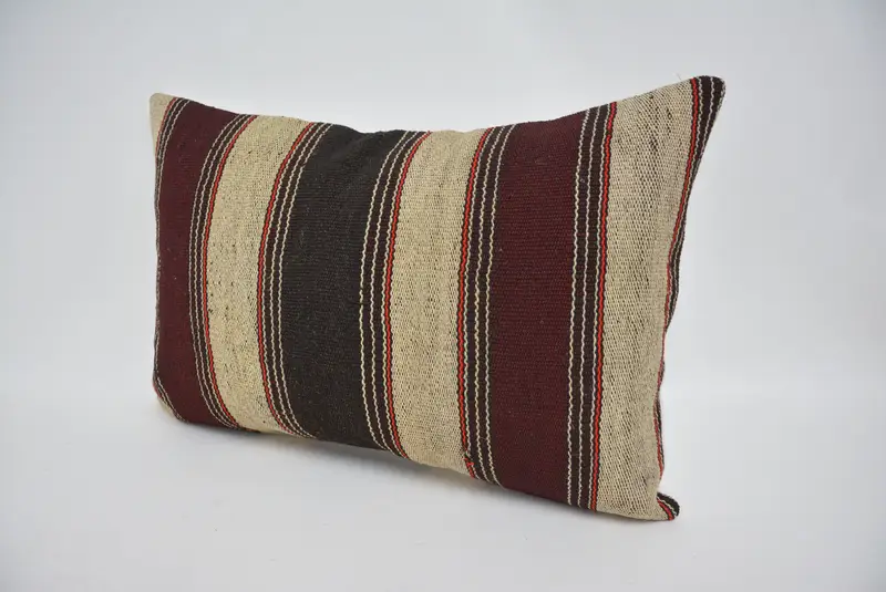 Home Decor Pillow, Vintage Kilim Throw Pillow, Accent Throw Cushion Case, Cushion Case, 16x24 Beige Cushion, Ethnical Kilim Rug Pillow - 4