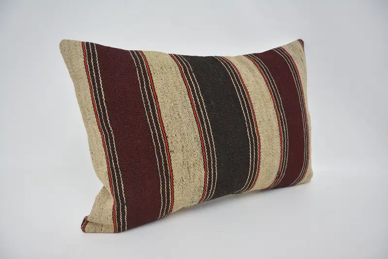 Home Decor Pillow, Vintage Kilim Throw Pillow, Accent Throw Cushion Case, Cushion Case, 16x24 Beige Cushion, Ethnical Kilim Rug Pillow - 3