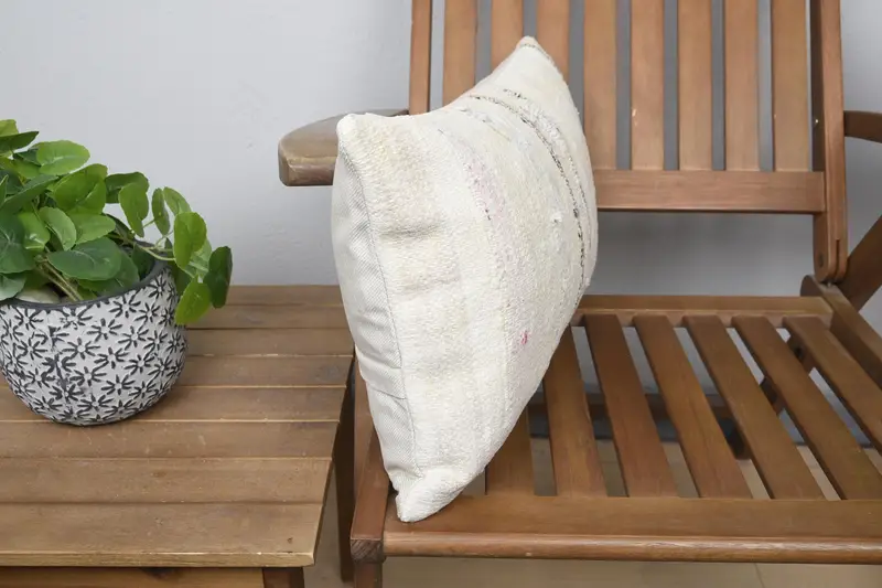 Antique Pillows, Pillow for Couch, 12x20 Beige Pillow, Interior Designer Pillow, Turkish Bench Cushion Cover, Pillow Cover, Toss Cushion - 2