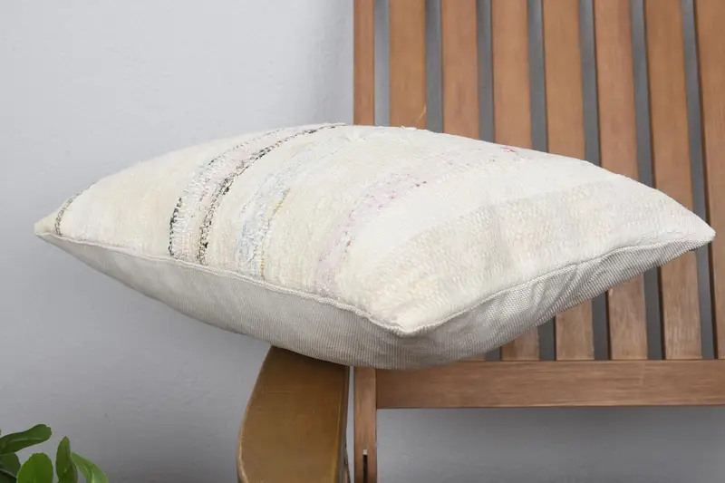 Antique Pillows, Pillow for Couch, 12x20 Beige Pillow, Interior Designer Pillow, Turkish Bench Cushion Cover, Pillow Cover, Toss Cushion - 6