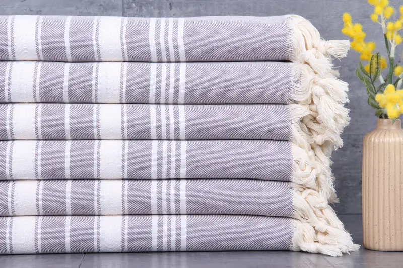 Personalized Turkish Towel Lilac Chevron, Organic Cotton, 40x71 Inches