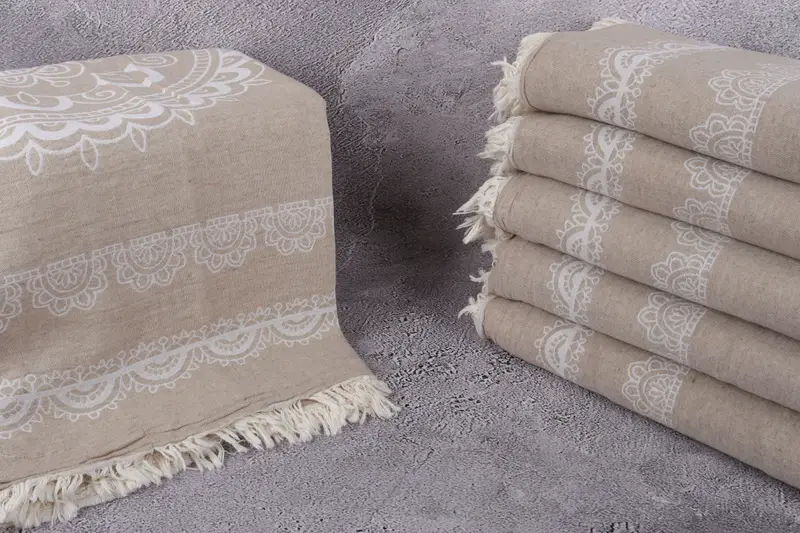 88x80 Cotton Ethnic Design Towel, Throw Blanket for Bed, Woven Throw Blanket, Customized Turkish Blanket, Wedding Favors, Boho Throw Blankets - 3