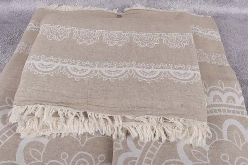 88x80 Cotton Ethnic Design Towel, Throw Blanket for Bed, Woven Throw Blanket, Customized Turkish Blanket, Wedding Favors, Boho Throw Blankets - 4