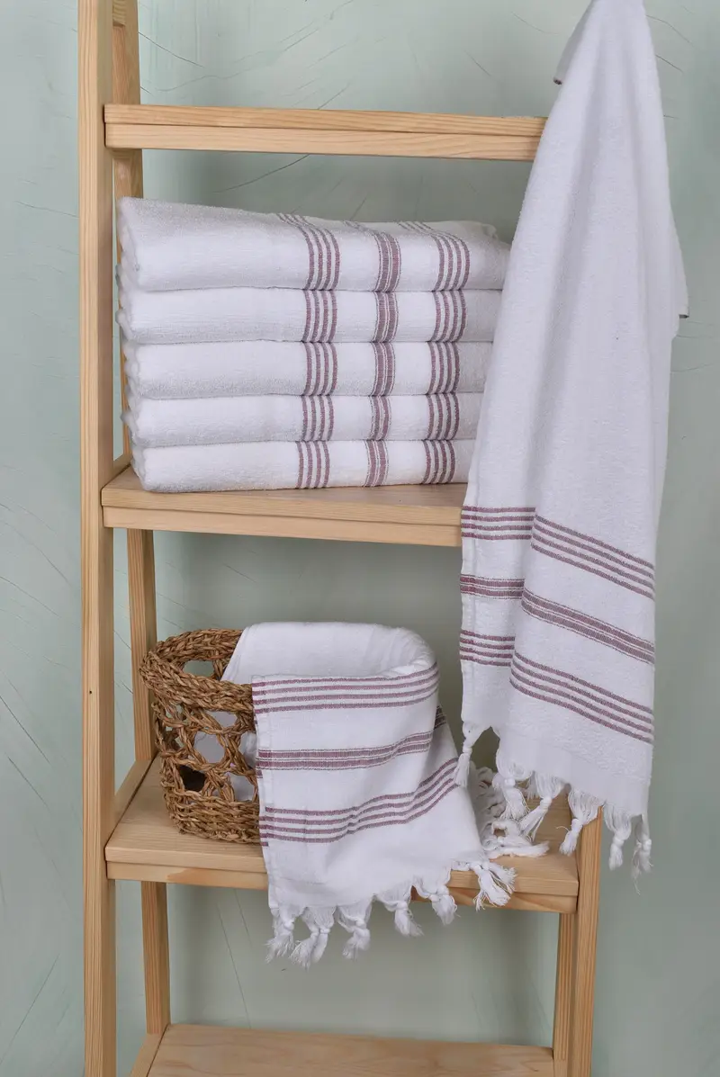 Turkish Tea Towel, Bridesmaid Gift, Guest Towel, Personalized Gifts, Christmas Gift, Personalized Kitchen Towel, 40x18 Cotton Striped Terry Towel - 3