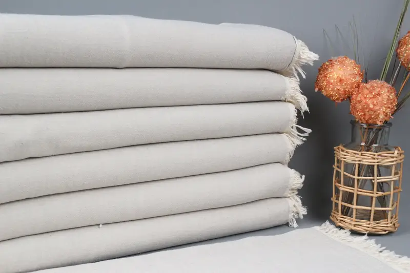 Personalized Turkish Cotton Towel Light Gray Solid, 24x40 Inches