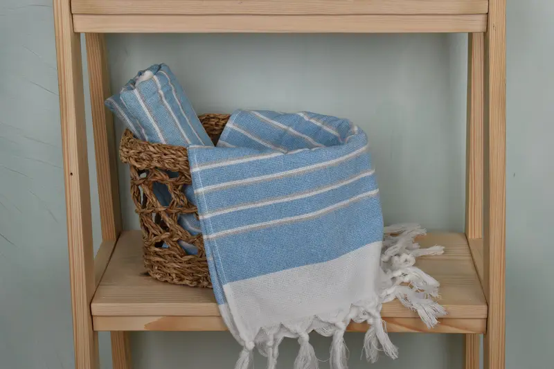 Personalize Gift, Custom Turkish Towel, Summer Gift, Personalized Hand Towel, 36x18 Cotton Striped Terry Towel, Small Bath Towels, Bathroom Towels - 4