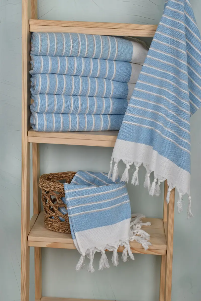 Personalize Gift, Custom Turkish Towel, Summer Gift, Personalized Hand Towel, 36x18 Cotton Striped Terry Towel, Small Bath Towels, Bathroom Towels - 3