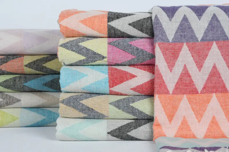 70x40 Cotton Zigzag Design Towel, Bath towel, Turkish bath towel, Organic Towel, Bachelorette Party Decorations, Turkish Towel Set, Handmade Gift - 1