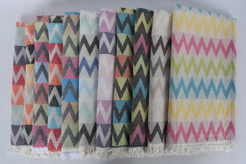 70x40 Cotton Zigzag Design Towel, Bath towel, Turkish bath towel, Organic Towel, Bachelorette Party Decorations, Turkish Towel Set, Handmade Gift - 3