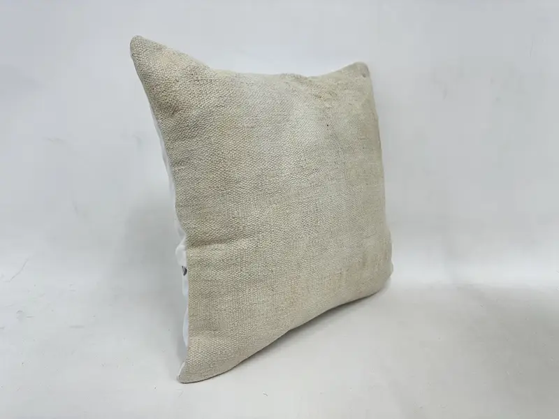 16x16 Beige Cushion, Cushion Case, Kilim Pillow, Christmas Cushion Case, Vintage Kilim Throw Pillow, Interior Designer Pillow, Nomadic Cushion - 3