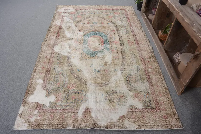 Alfombra Elegante Verde y Azul 1,5x2,5m Diseño de Lunares