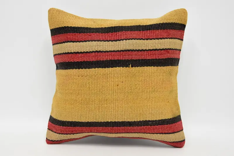 Pillow for Couch, Yoga Cushion Case, Vintage Pillow, Cushion, Throw Kilim Pillow, Aztec Pillow Case, 12x12 Yellow Cushion Case, Couch Pillow Case - 1