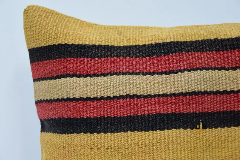 Pillow for Couch, Yoga Cushion Case, Vintage Pillow, Cushion, Throw Kilim Pillow, Aztec Pillow Case, 12x12 Yellow Cushion Case, Couch Pillow Case - 2