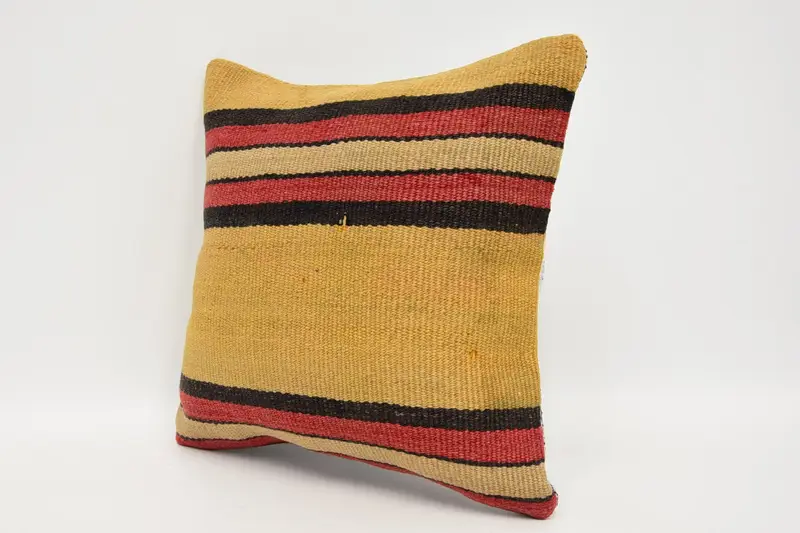Pillow for Couch, Yoga Cushion Case, Vintage Pillow, Cushion, Throw Kilim Pillow, Aztec Pillow Case, 12x12 Yellow Cushion Case, Couch Pillow Case - 4