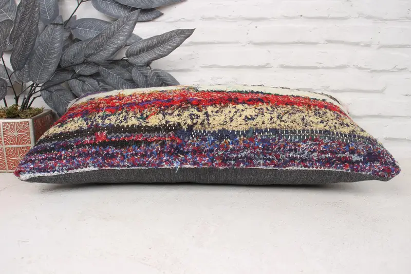 Floor Pillow, Interior Designer Pillow, Pillow, Vintage Kilim Pillow, Meditation Cushion Case, 12x24 Pink Pillow, Kilim Pillow - 5