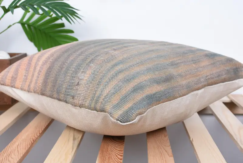 Sofa Cushion Cover, Boho Pillow, Pillow for Couch, Cushion, 18x18 Beige Cushion, Natural Pillow, Kilim Cushion Sham, Oriental Cushion - 6