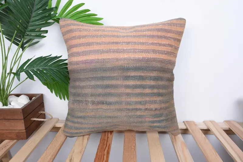 Sofa Cushion Cover, Boho Pillow, Pillow for Couch, Cushion, 18x18 Beige Cushion, Natural Pillow, Kilim Cushion Sham, Oriental Cushion - 1