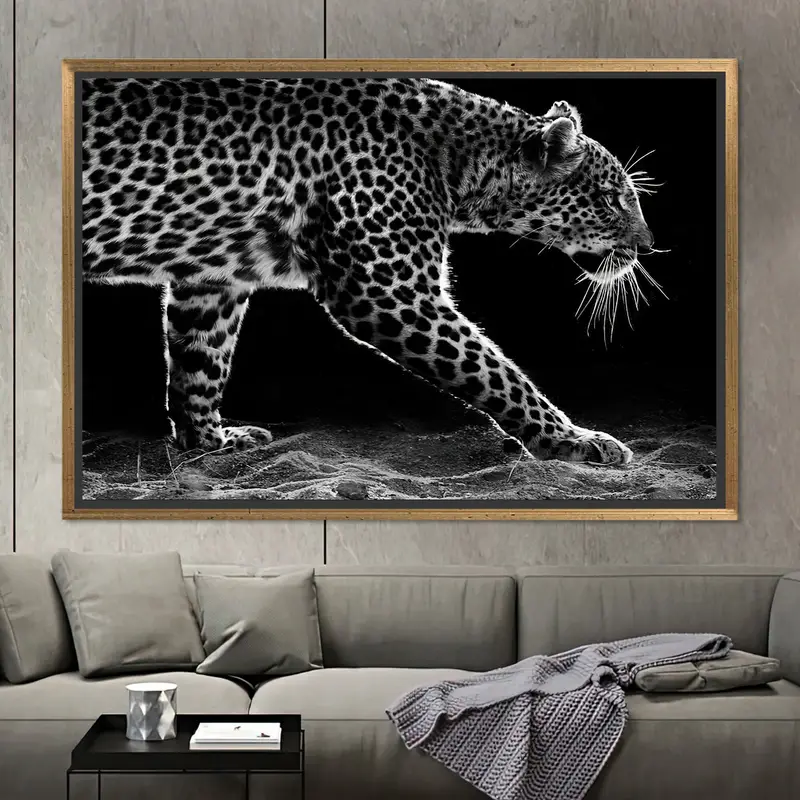 Elegant Black and White Wild Animal Canvas Print