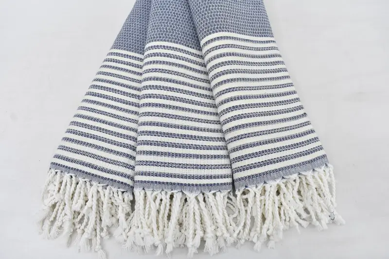 Beach Towel Gift, 68x40 Cotton Striped Towel, Turkish towel, Sand-resistant Turkish towel for travel, Sand-resistant towel, Bridal Shower Favor - 3