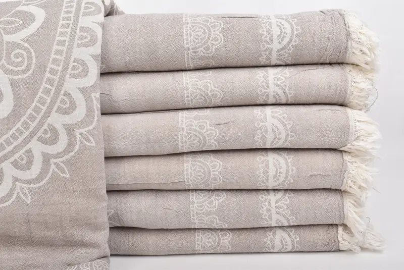 Throw Blankets, Personalized Blanket, 88x80 Cotton Ethnic Design Towel, Aesthetic Blanket, Monogram Blanket, Bachelorette Gifts, Organic Throw - 1