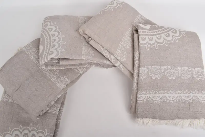 Throw Blankets, Personalized Blanket, 88x80 Cotton Ethnic Design Towel, Aesthetic Blanket, Monogram Blanket, Bachelorette Gifts, Organic Throw - 3