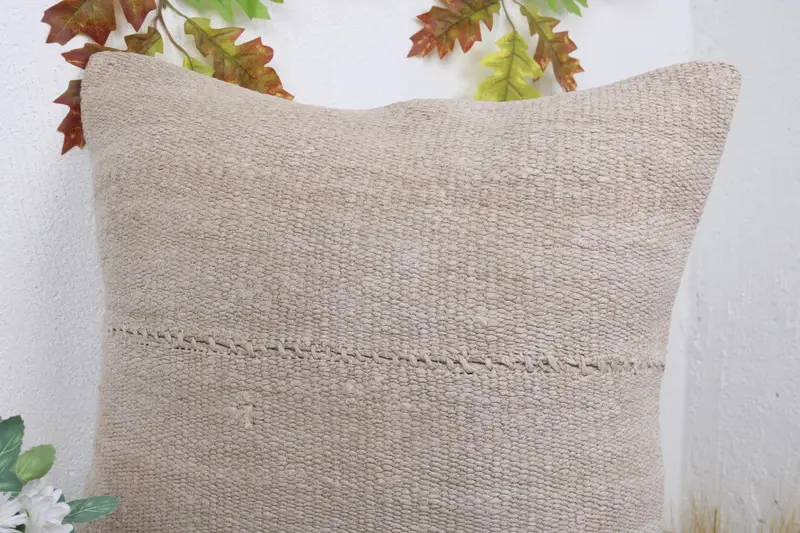 Home Decor Pillow, 18x18 Beige Cushion, Interior Designer Pillow, Hippie Throw Pillow Cover, Ottoman Pillow Sham, Gift Pillow, Cushion Case - 5