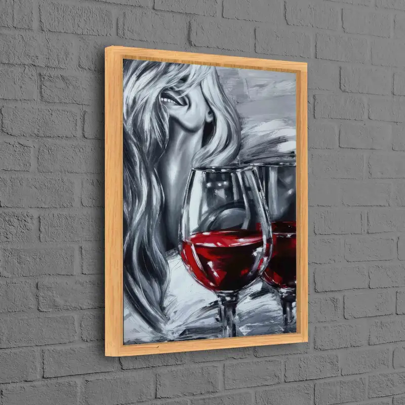 Elegante lienzo de mujer roja: arte vibrante para la habitación de la niña