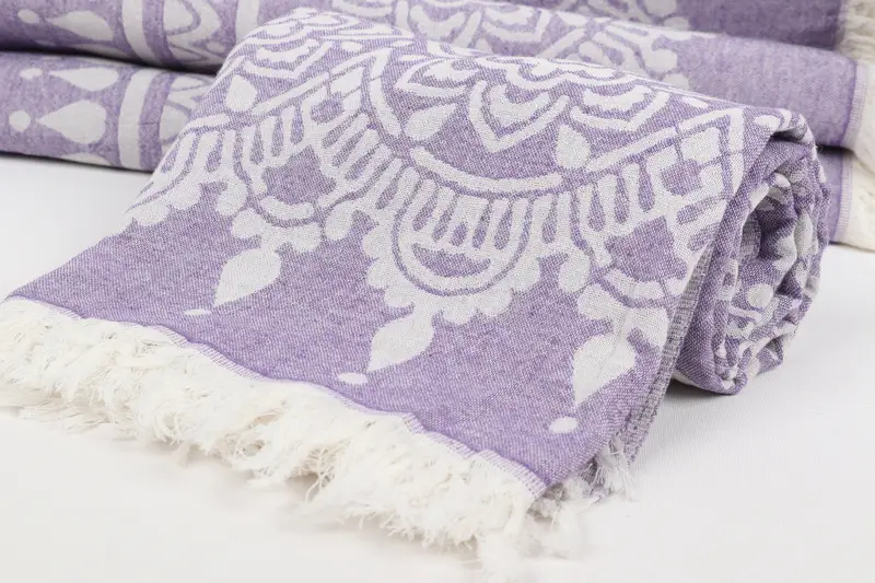 Monogrammed Beach Towel, Bride Gift, Custom Beach Towel, Organic cotton Turkish peshtemal towel, Handmade Gift, 74x36 Cotton Floral Patterned Towel - 5