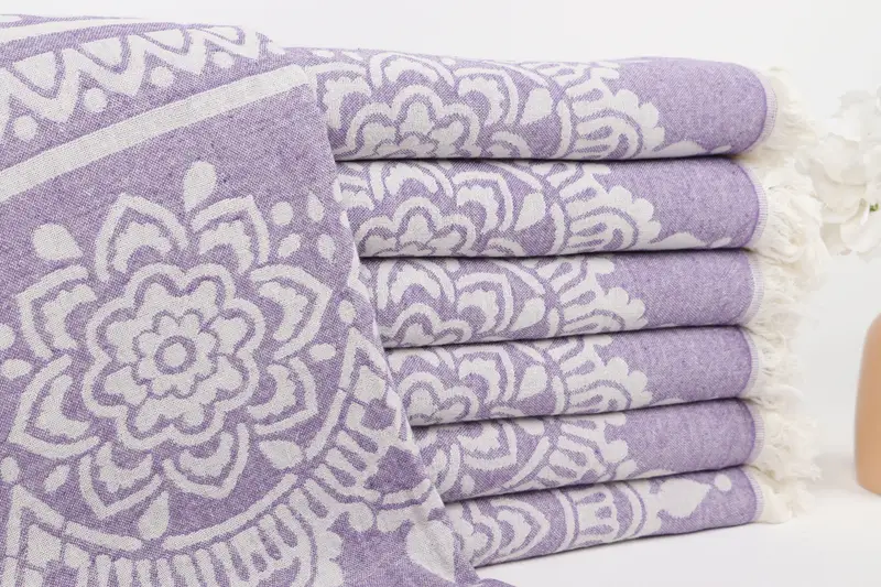 Monogrammed Beach Towel, Bride Gift, Custom Beach Towel, Organic cotton Turkish peshtemal towel, Handmade Gift, 74x36 Cotton Floral Patterned Towel - 2