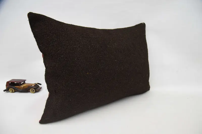 Bolster Cushion Case, Cushion, Kilim Cushion Sham, Vintage Kilim Pillow, Retro Cushion Case, Boho Pillow, 20x28 Brown Cushion Case - 3