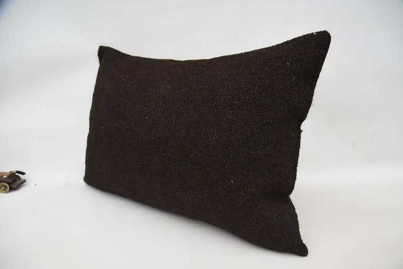 Bolster Cushion Case, Cushion, Kilim Cushion Sham, Vintage Kilim Pillow, Retro Cushion Case, Boho Pillow, 20x28 Brown Cushion Case - 5