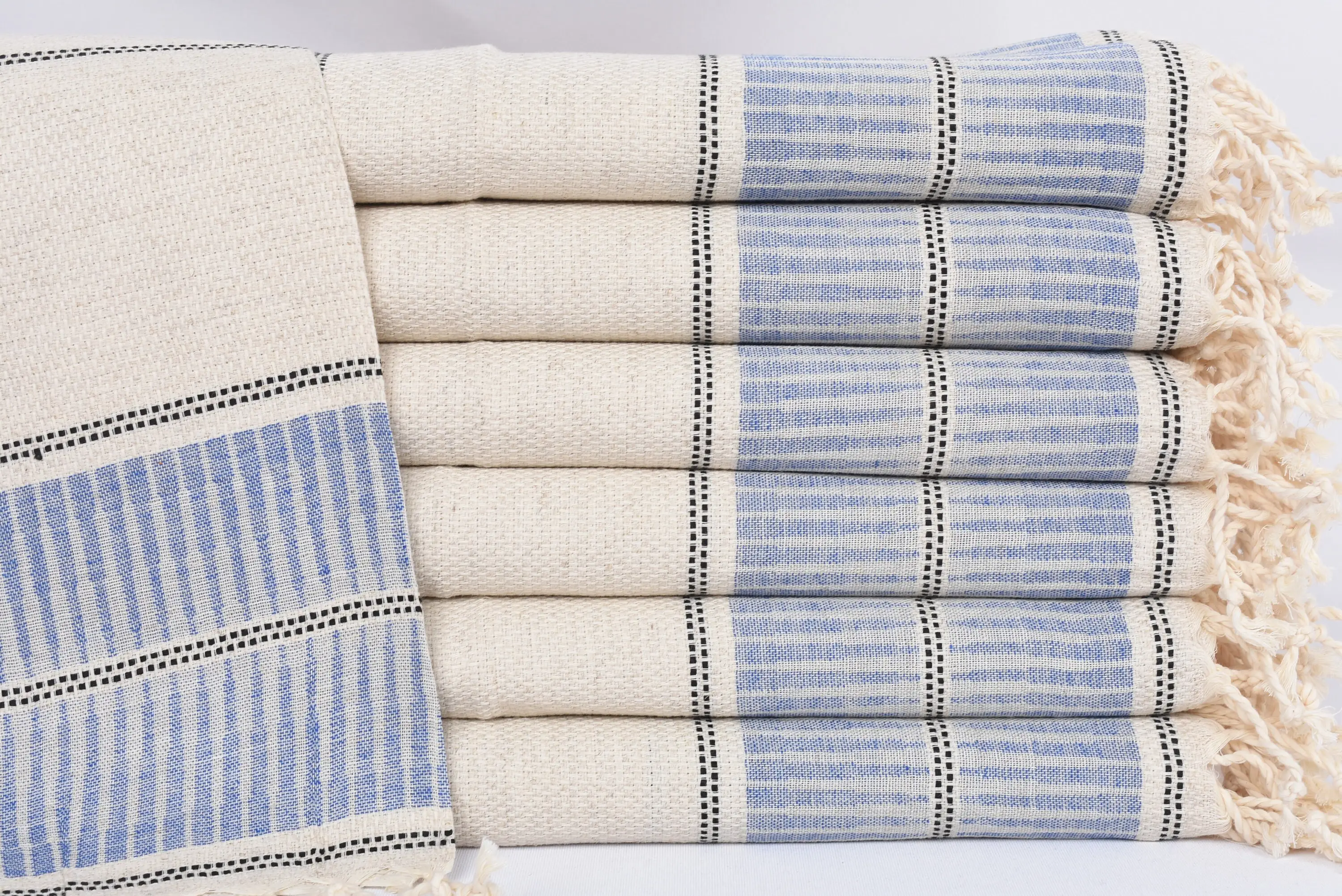 Bachelor Bachelorette Personalized Kitchen Towel Blue Stripes, 40x20 Inches - 1