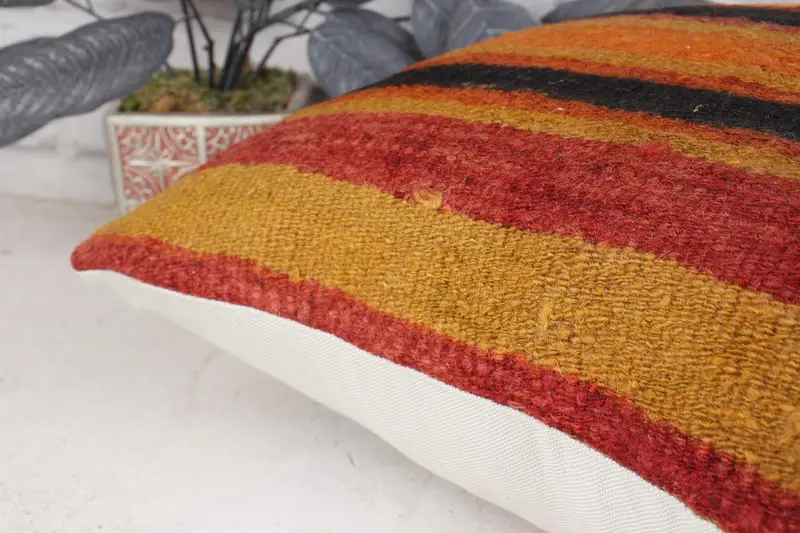 Gift Pillow, Vintage Kilim Pillow, Wholesale Cushion Cover, 18x18 Orange Pillow Sham, Pillow Case, Interior Designer Pillow, Indoor Pillow Sham - 7
