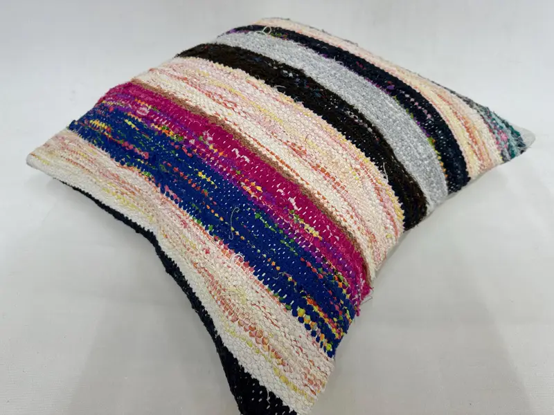 Kilim Pillow Cover, Cushion, Living Room Throw Pillow Cover, 20x20 Gray Pillow Cover, Ikat Pillow, Handmade Kilim Cushion, Kilim Pillow - 6