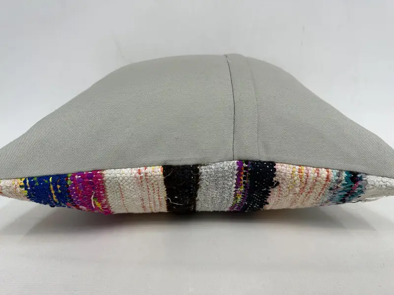 Kilim Pillow Cover, Cushion, Living Room Throw Pillow Cover, 20x20 Gray Pillow Cover, Ikat Pillow, Handmade Kilim Cushion, Kilim Pillow - 7