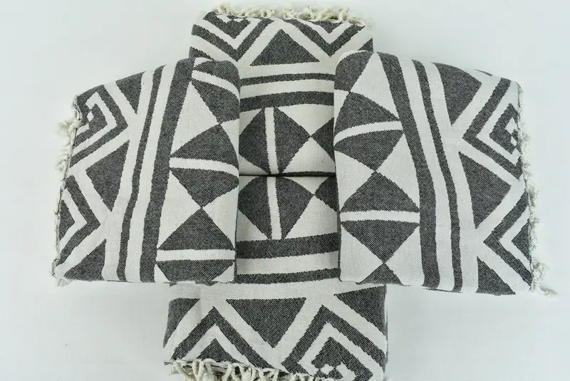 Organic towel, Turkish hand towel, 70x40 Cotton Geometric Towel, Handmade Turkish hammam towel, Wedding Towel, Turkish towel, Gift For Coworker - 8