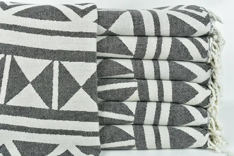 Organic towel, Turkish hand towel, 70x40 Cotton Geometric Towel, Handmade Turkish hammam towel, Wedding Towel, Turkish towel, Gift For Coworker - 3