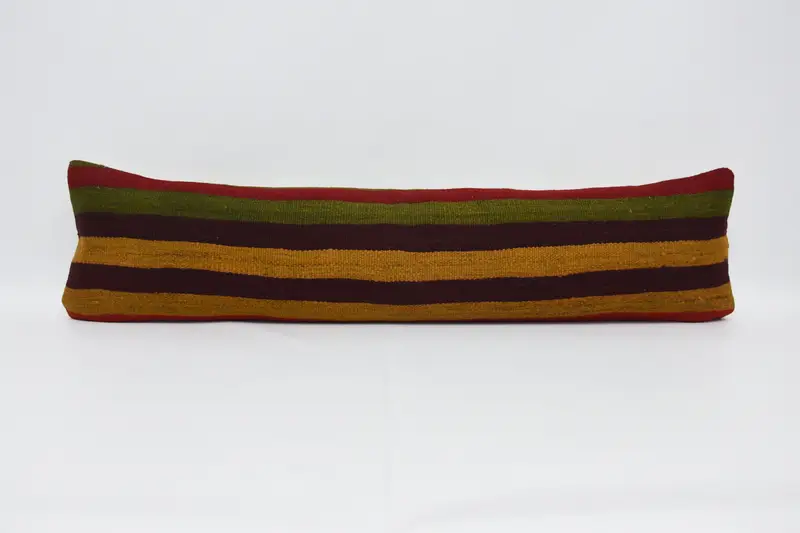 Cushion Case, Outdoor Bolster Cushion, Kilim Pillow, 12x48 Orange Pillow Case, Pillow for Sofa, Pillow for Couch - 1