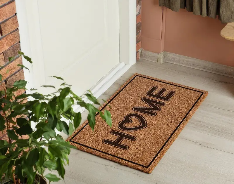 ハートデザインのモダンなプリントラグ - エレガントなホーム玄関マット