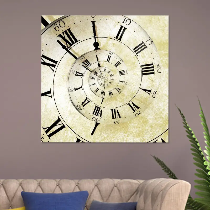 Impresión en lienzo de reloj de oficina abstracto elegante - Arte moderno