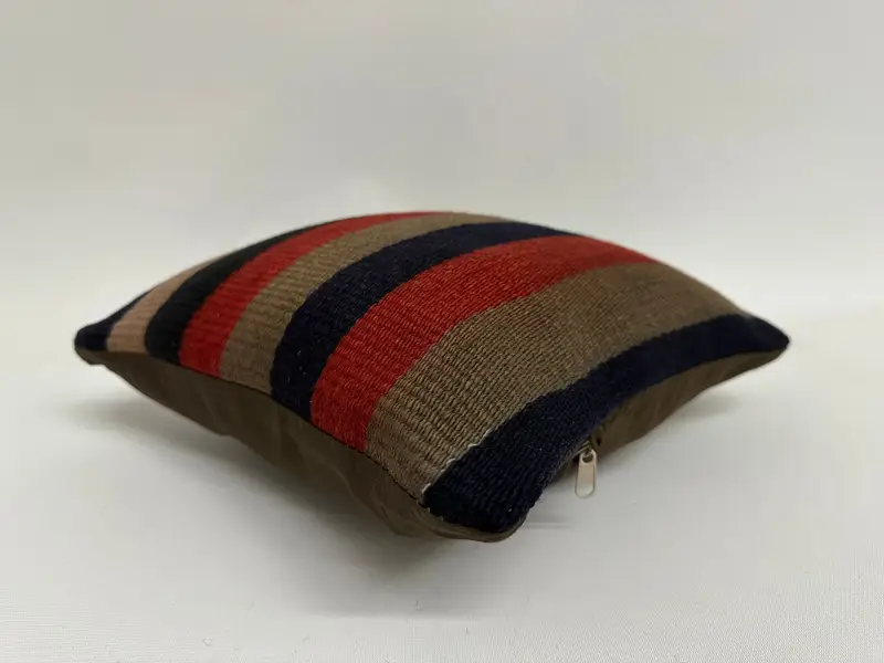 Cushion Cover, Antique Pillows, 12x12 Red Pillow Case, Aesthetic Pillow, Accent Throw Pillow, Turkish Kilim Pillow, Kilim Cushion Sham - 6