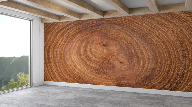 3D Wall Mural, Wood Wall Mural, Tree Trunk Wall Paper, Removable Wallpaper, Tree Wallpaper, Modern Wall Mural, Stylish 3D Wallpaper, - 3