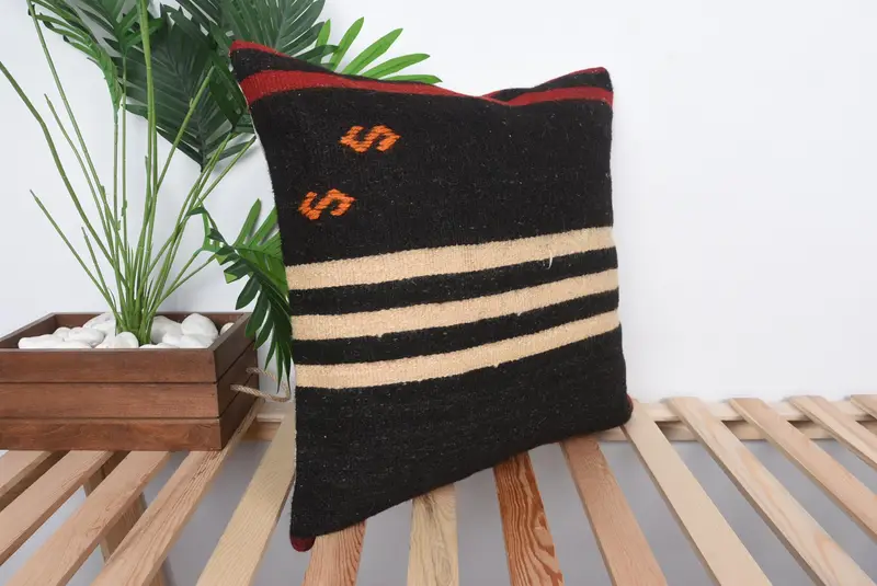 Home Decor Pillow, Turkish Rugs Pillow, Couch Pillow Cover, Turkish Kilim Pillow, Pillow for Couch, 20x20 Brown Pillow Cover, Cushion - 4