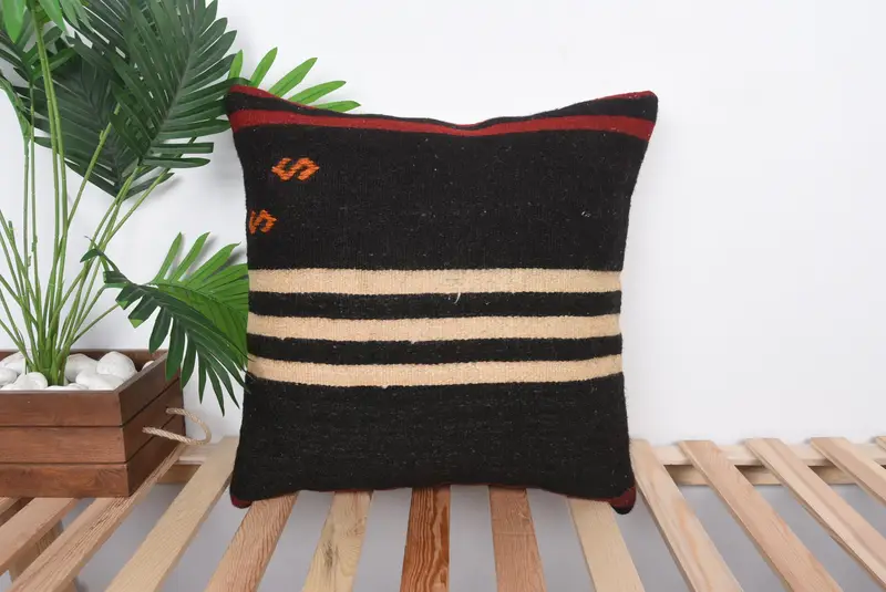 Home Decor Pillow, Turkish Rugs Pillow, Couch Pillow Cover, Turkish Kilim Pillow, Pillow for Couch, 20x20 Brown Pillow Cover, Cushion - 1